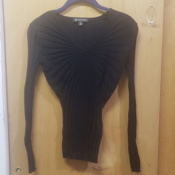 I.N.C. International Concepts Ribbed Surplice Pullover Sweater Black Sz XS III - Picture 1 of 5